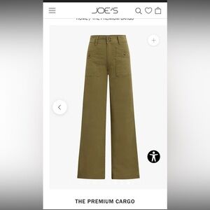 NWT- Joes Jeans- Womens- The Premium Cargo- High Rise- Sz 33- Burnt Olive